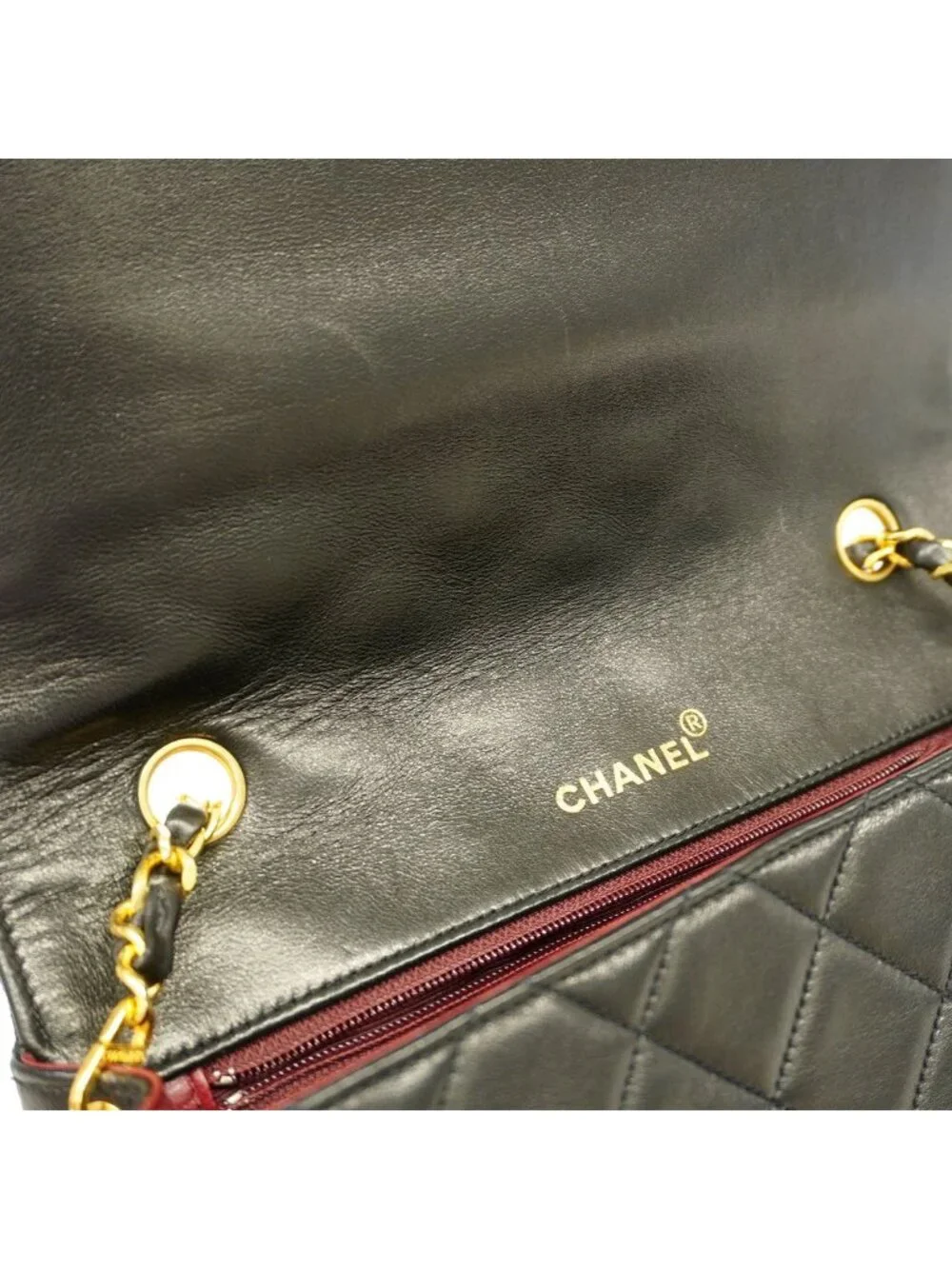 Chanel Shoulder Bag Diana Lambskin Black Gold